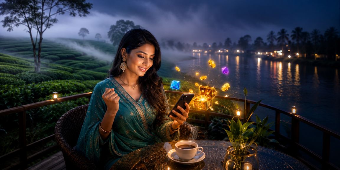 গাজীপুরে চা বাগানে বসে মোবাইলে গেমিং উপভোগ করছেন একজন তরুণ
